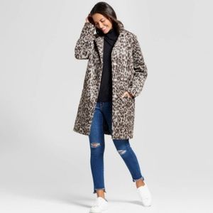 A NEW DAY WOOL BLEND  ANIMAL PRINT COAT SZ LARGE